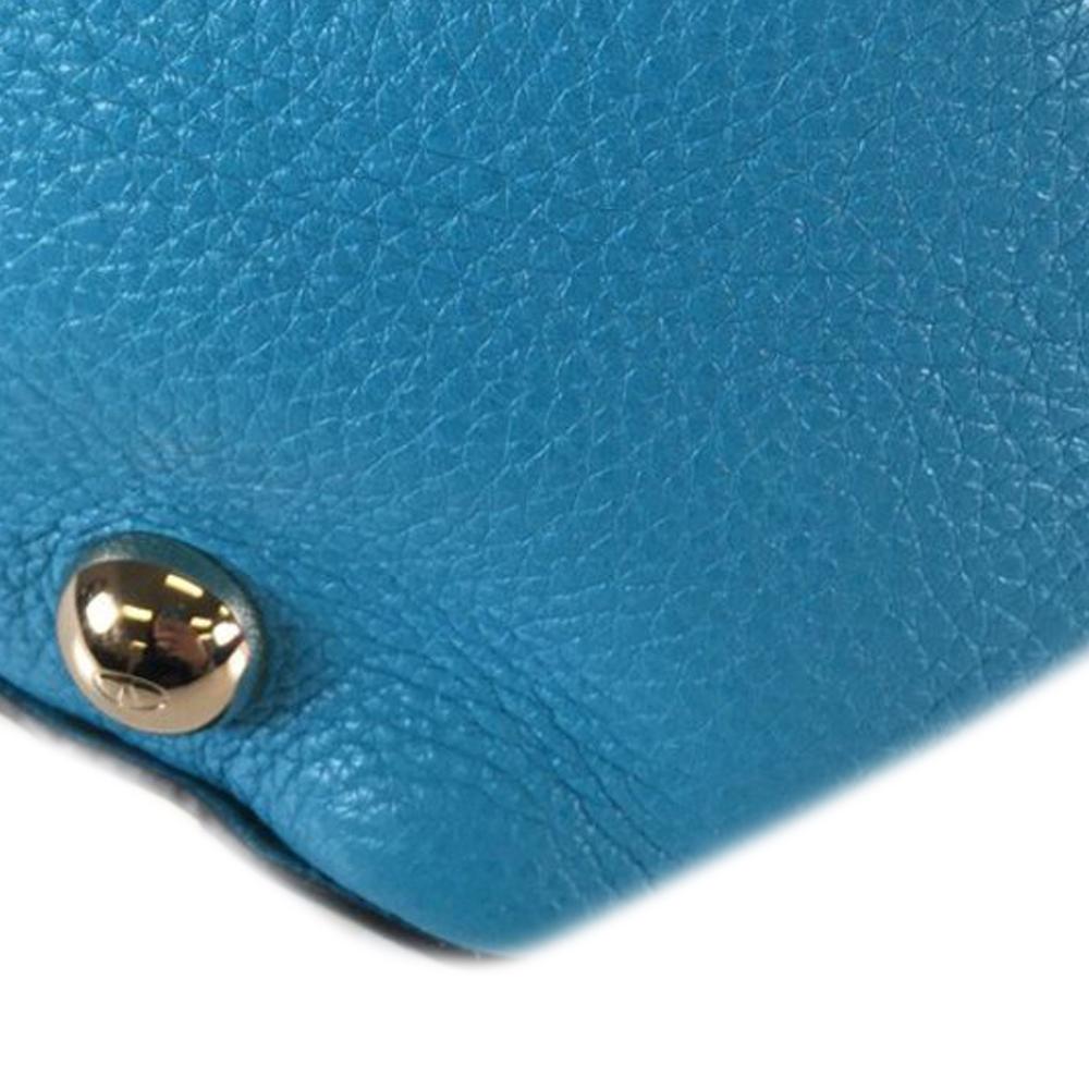 Valentino AB Valentino Blue Light Blue Calf Leather Small Grained skin Rockstud Trapeze Satchel Italy