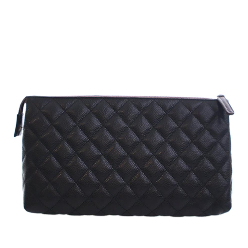 Chanel AB Chanel Black Caviar Leather Leather CC Quilted Caviar Toiletry Pouch France