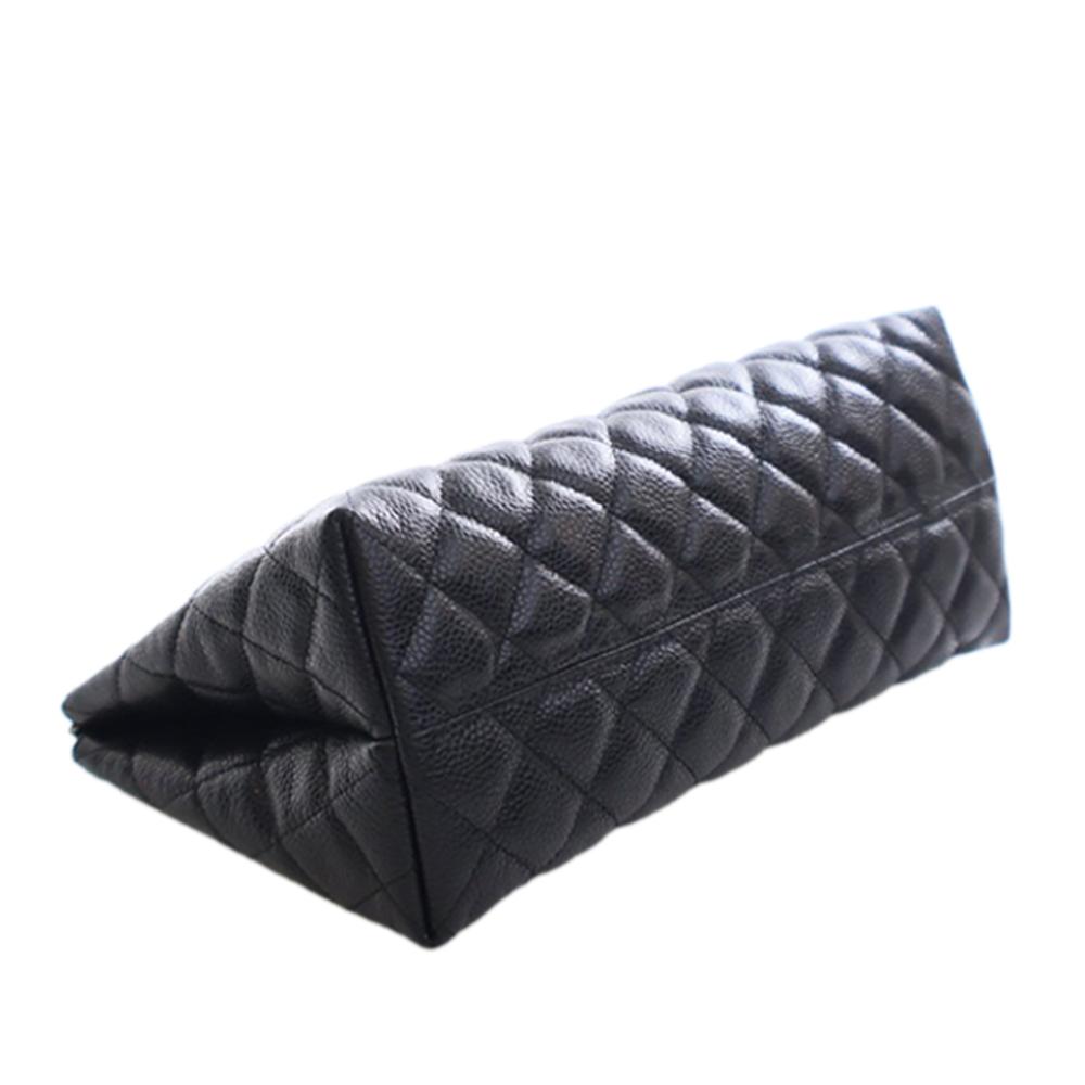 Chanel AB Chanel Black Caviar Leather Leather CC Quilted Caviar Toiletry Pouch France