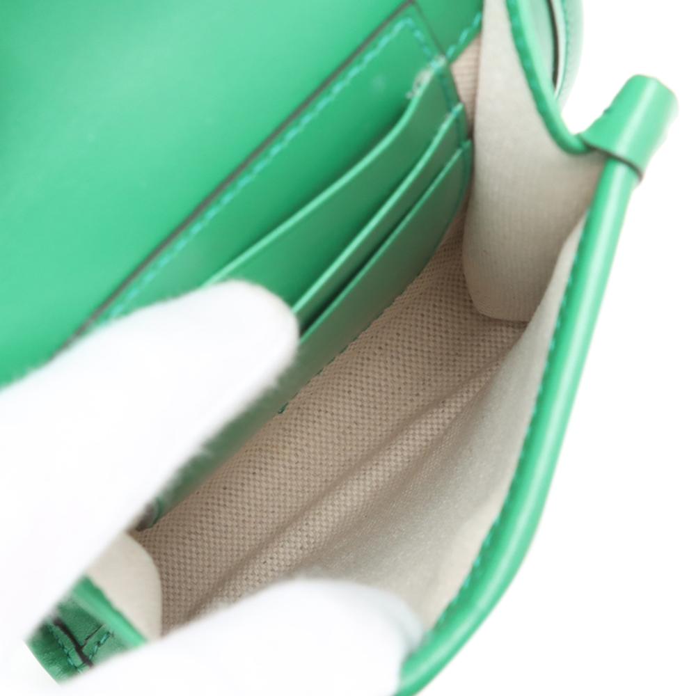 Gucci AB Gucci Green Calf Leather GG Embossed Flap Crossbody Italy