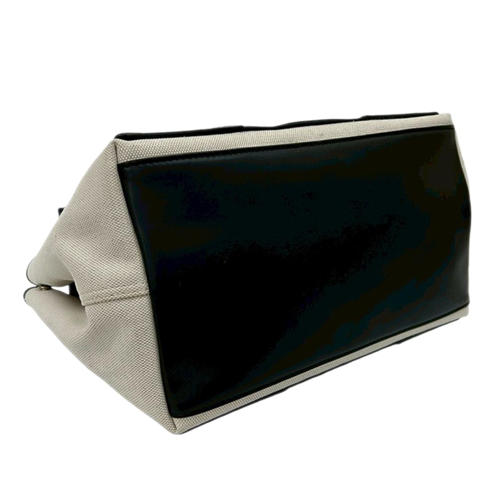 Balenciaga AB Balenciaga White with Black Canvas Fabric Navy Cabas Tote S Italy