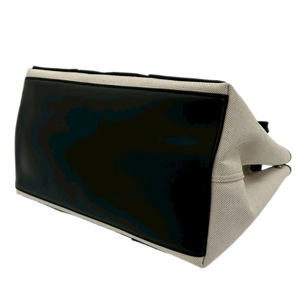 Balenciaga AB Balenciaga White with Black Canvas Fabric Navy Cabas Tote S Italy