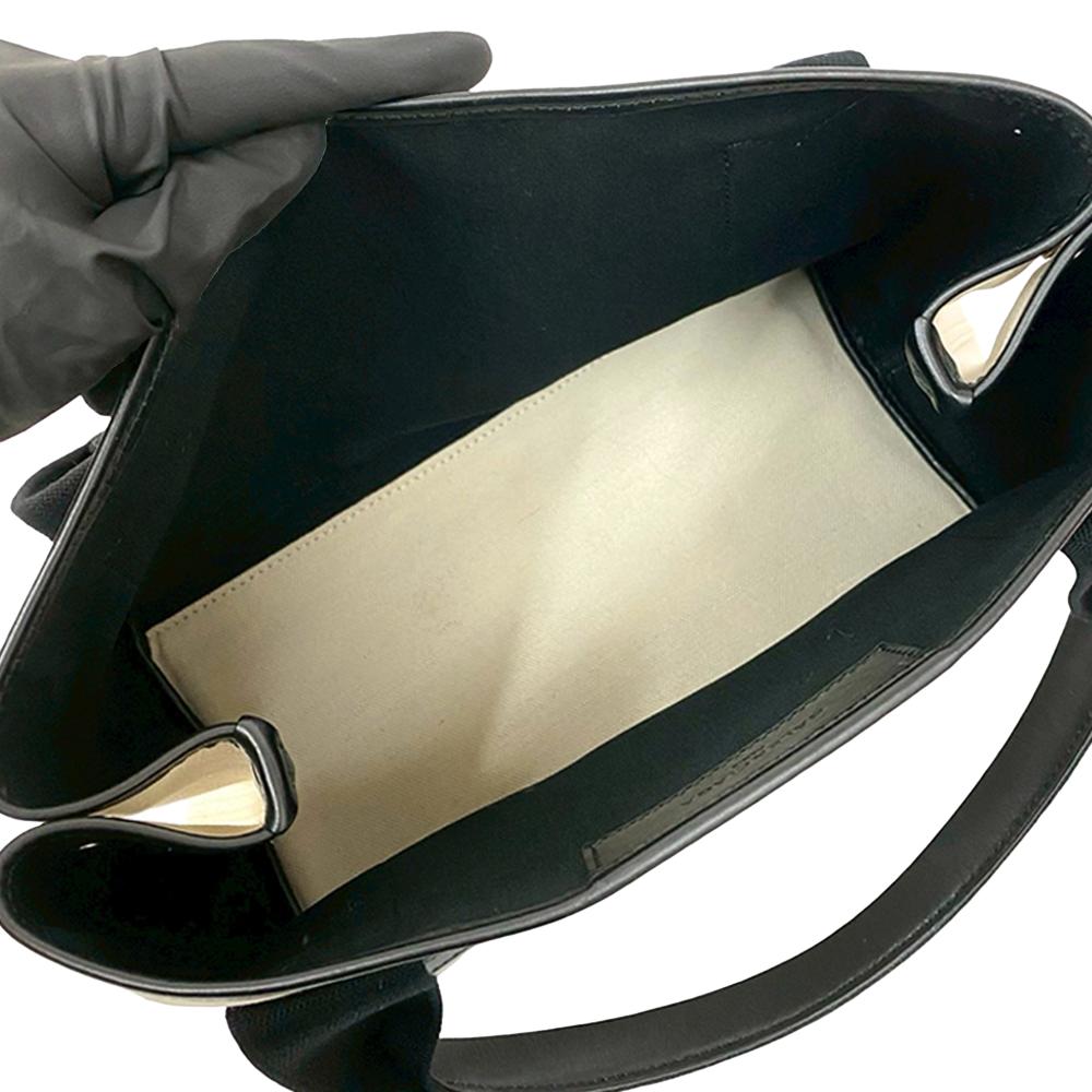 Balenciaga AB Balenciaga White with Black Canvas Fabric Navy Cabas Tote S Italy