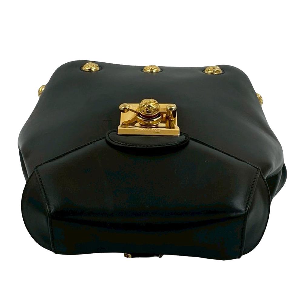 Ferragamo B Ferragamo Black Calf Leather Gancini skin Backpack Italy