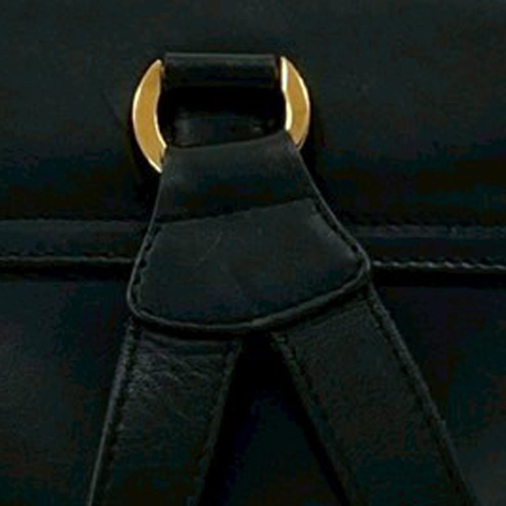 Ferragamo B Ferragamo Black Calf Leather Gancini skin Backpack Italy