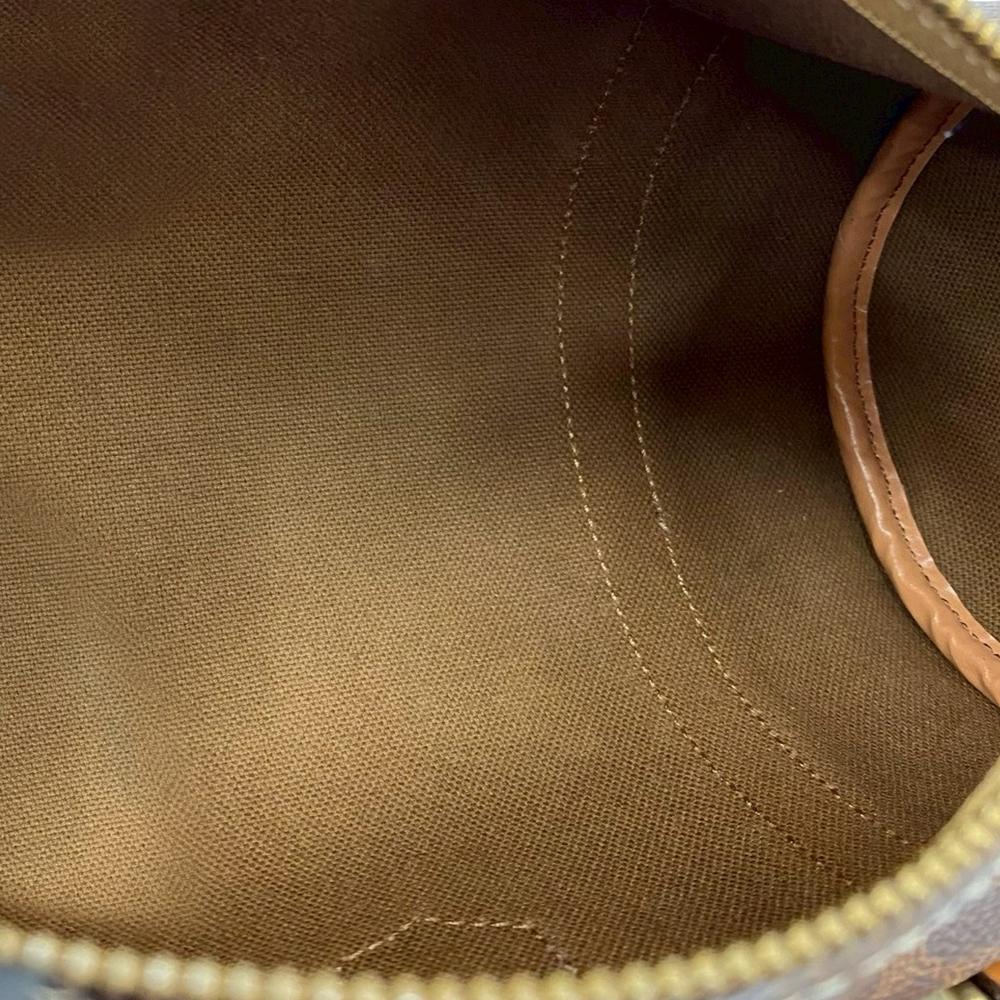 Celine AB Celine Brown Coated Canvas Fabric Macadam Boston Bag France