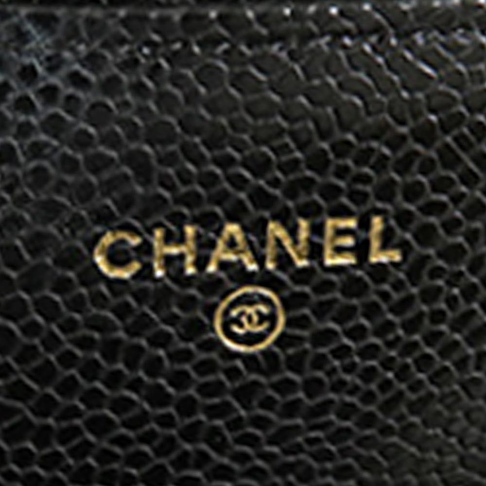 Chanel AB Chanel Black Caviar Leather Leather Classic Caviar Flap Wallet on Chain Italy