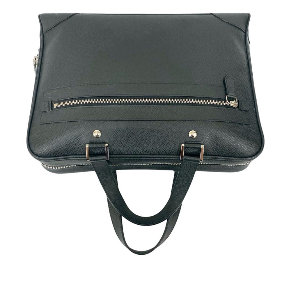 Louis Vuitton AB Louis Vuitton Black Taiga Leather Leather Taiga Igor Briefcase France