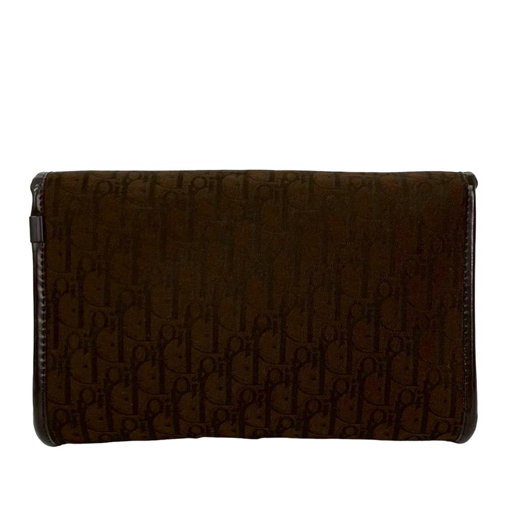 Christian Dior AB Dior Brown Dark Brown Canvas Fabric Diorissimo Trotter Chain Shoulder Bag France