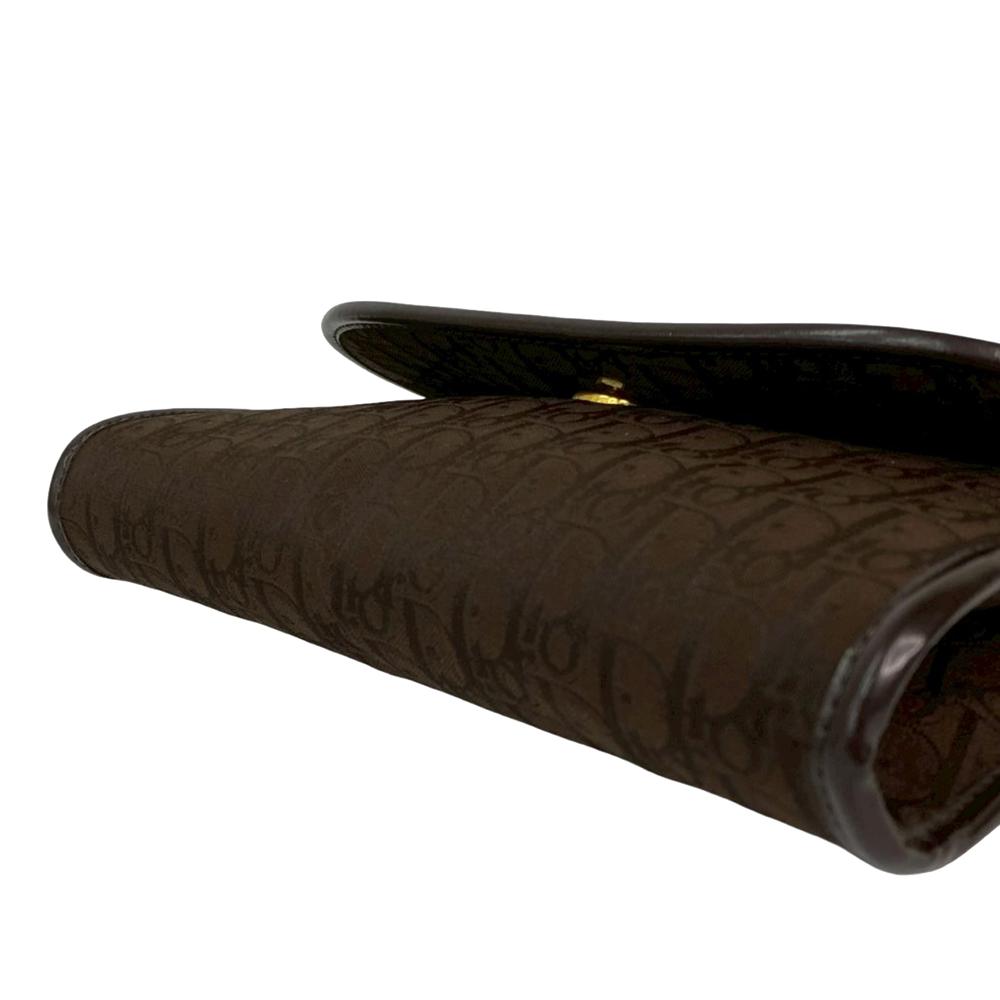 Christian Dior AB Dior Brown Dark Brown Canvas Fabric Diorissimo Trotter Chain Shoulder Bag France