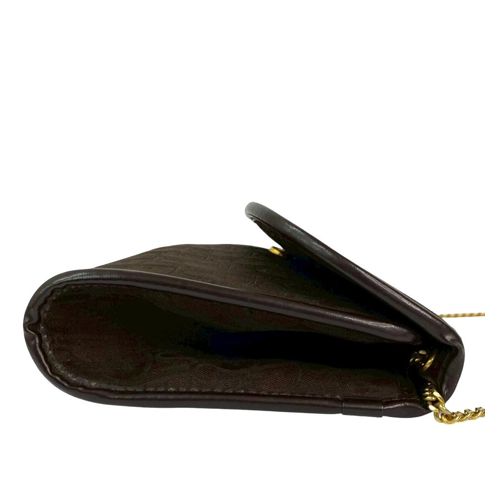 Christian Dior AB Dior Brown Dark Brown Canvas Fabric Diorissimo Trotter Chain Shoulder Bag France