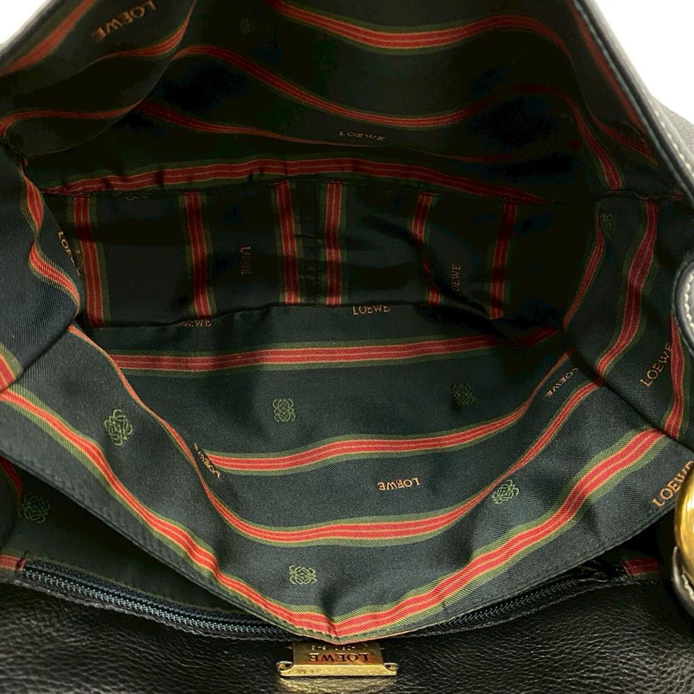 Loewe B LOEWE Black Calf Leather Anagram Flap Crossbody Spain