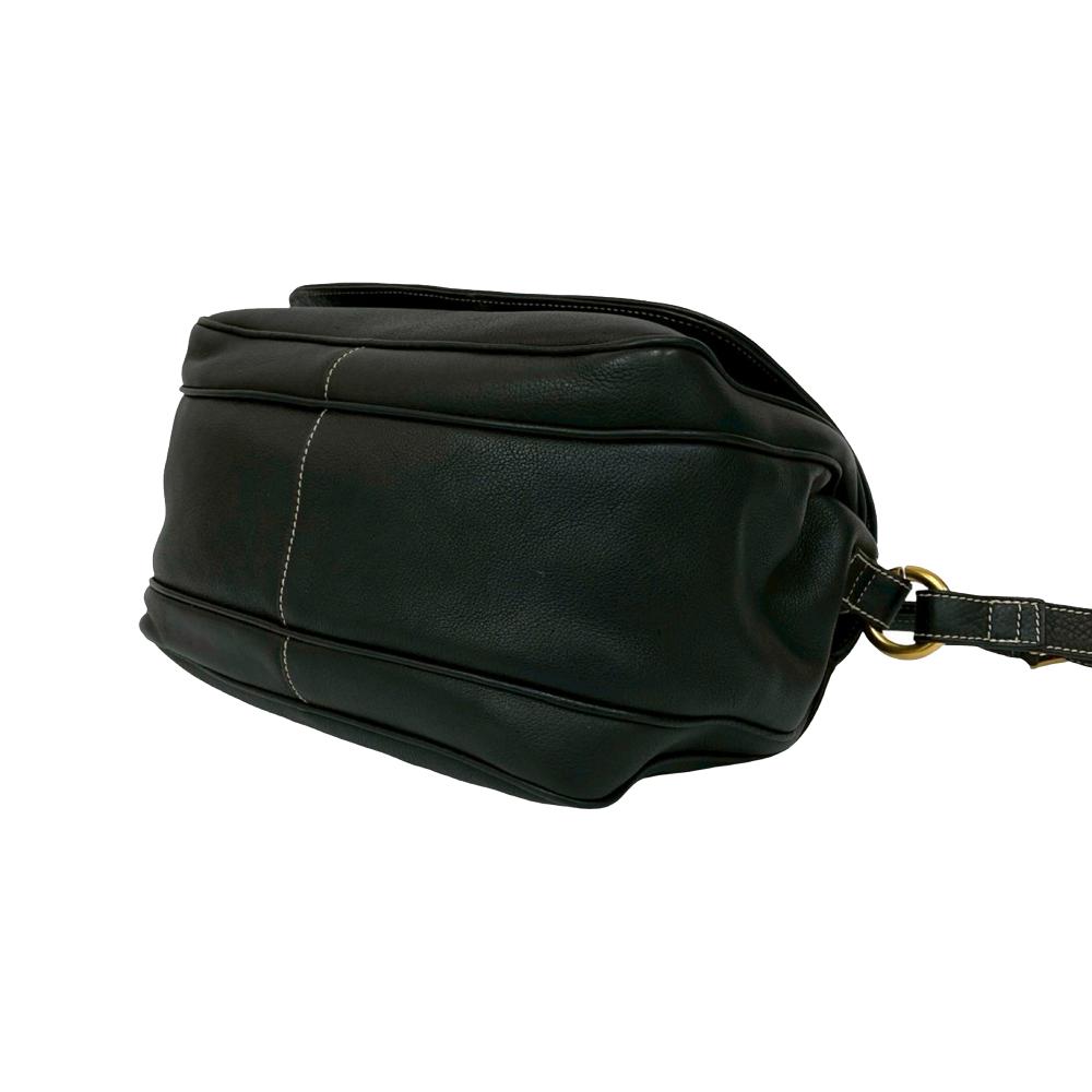 Loewe B LOEWE Black Calf Leather Anagram Flap Crossbody Spain