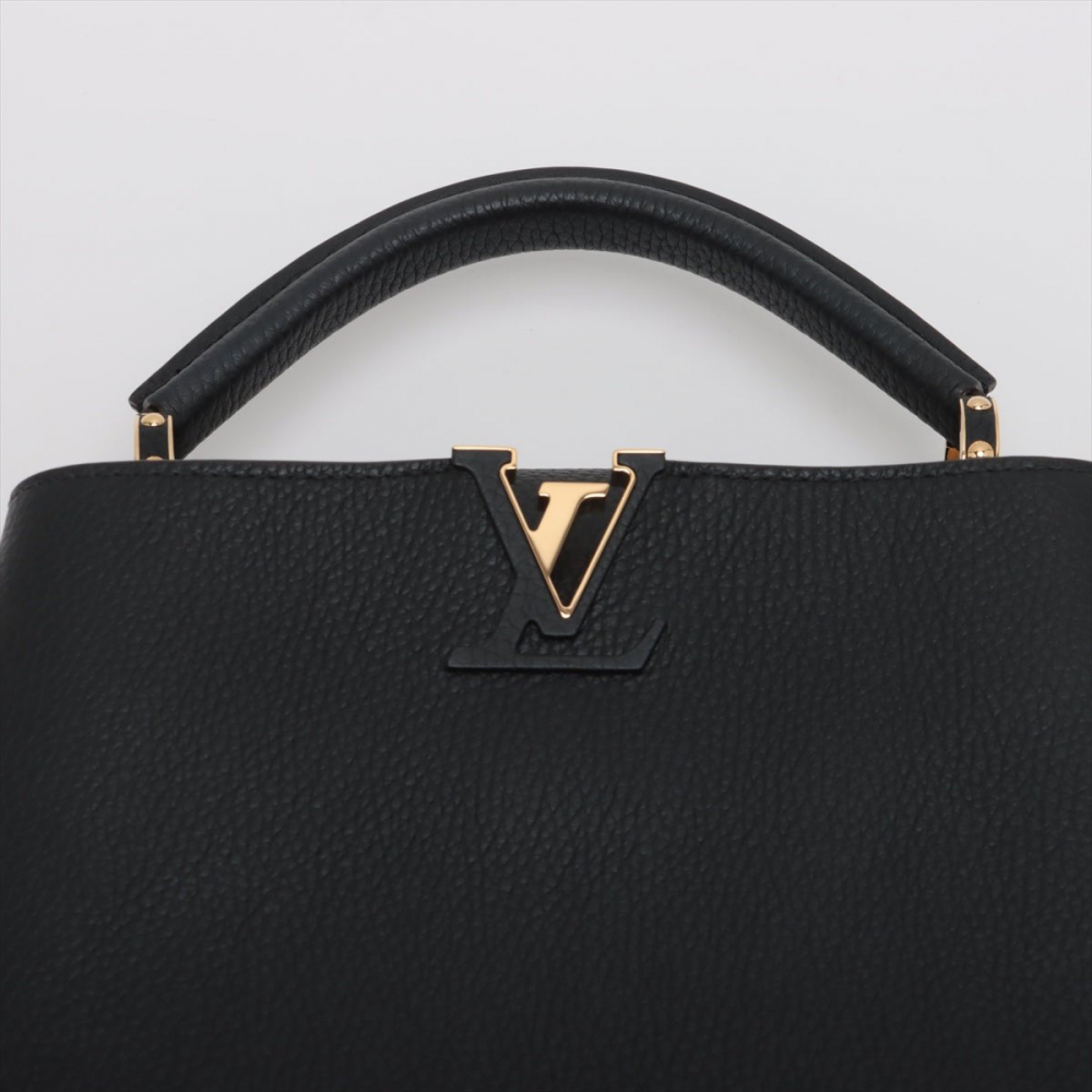 Louis Vuitton Capucines BB Taurillon Leather 2-Ways Handbag Black