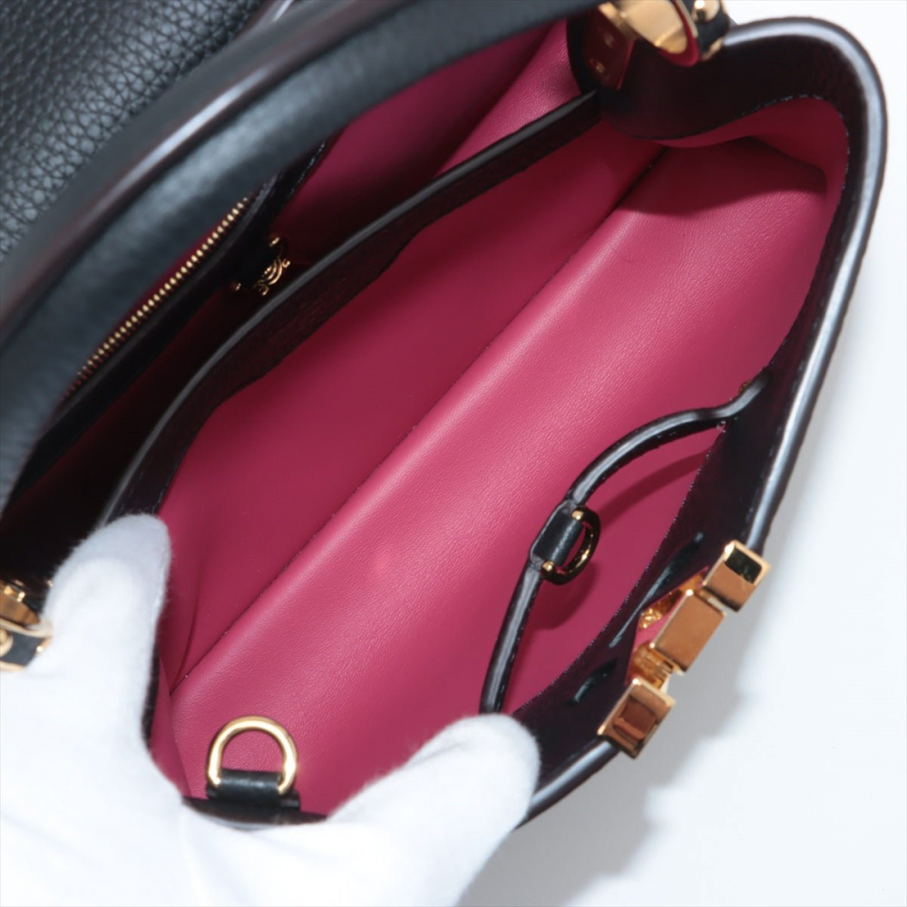 Louis Vuitton Capucines BB Taurillon Leather 2-Ways Handbag Black