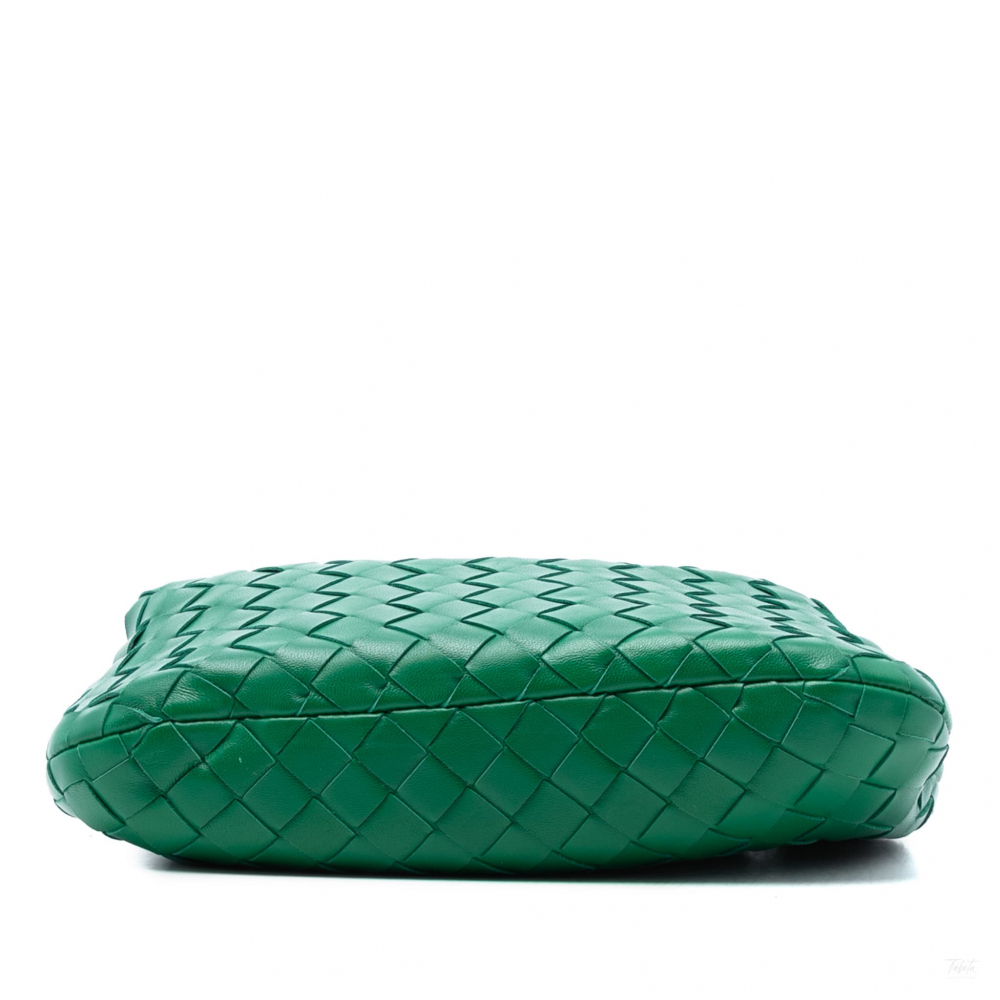 Bottega Veneta Jodie Mini Intrecciato Leather Hobo Handbag Green