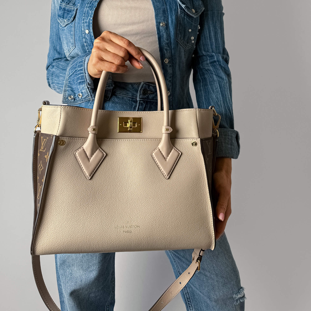 Louis Vuitton On My Side MM Monogram Sides Leather 2-Ways Tote Bag Monogram