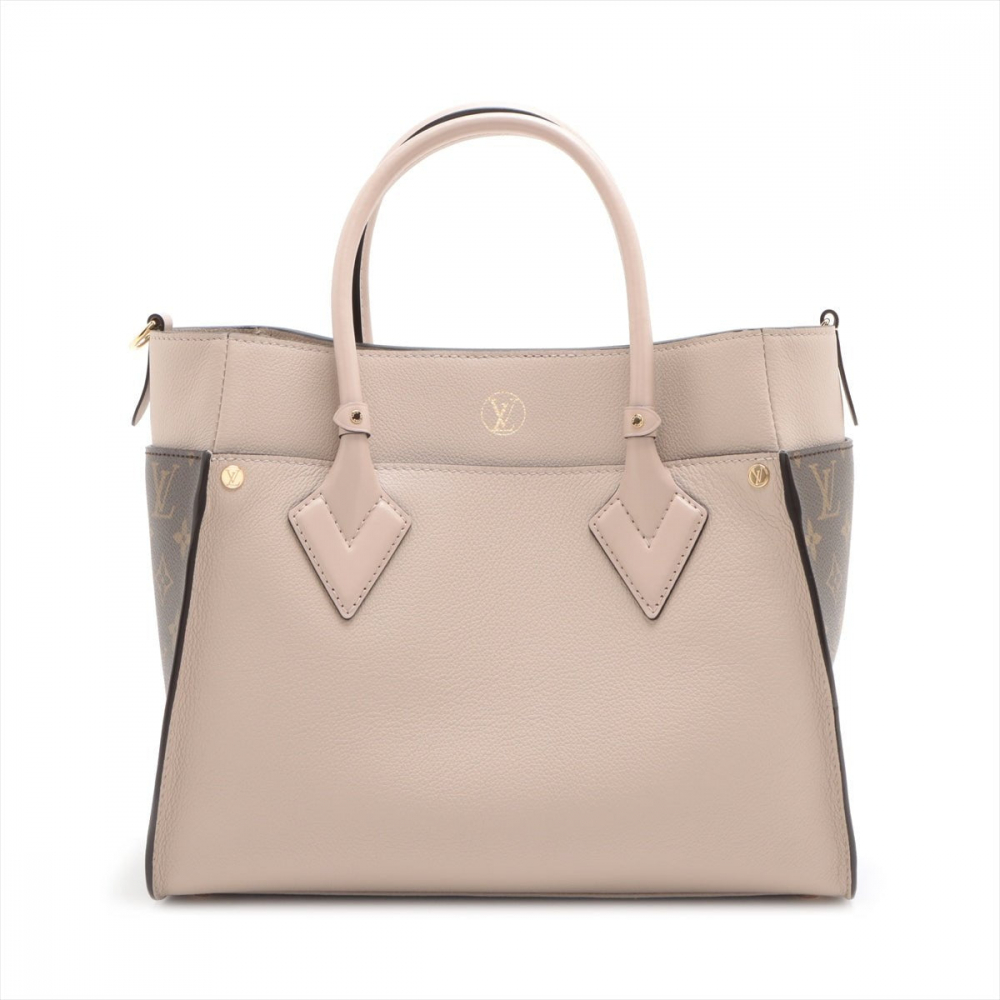 Louis Vuitton On My Side MM Monogram Sides Leather 2-Ways Tote Bag Monogram
