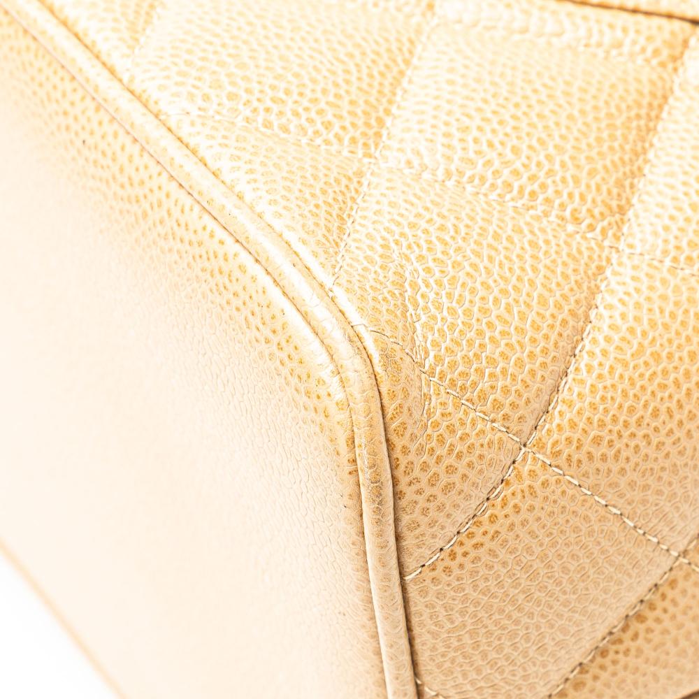 Chanel B Chanel Brown Beige Caviar Leather Leather Caviar Medallion Tote France