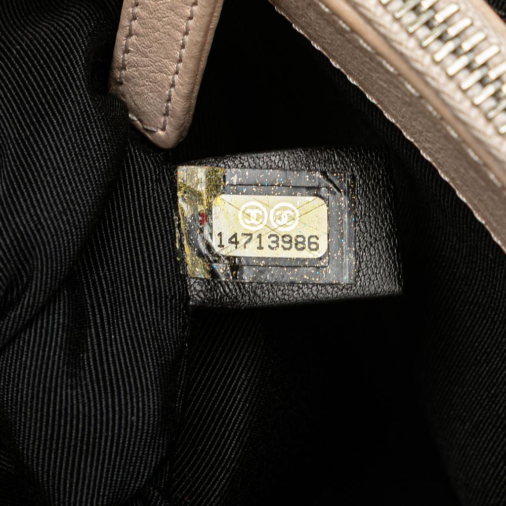 Chanel B Chanel Brown Light Beige Lambskin Leather Leather Mini Quilted Lambskin Chain Me Tote Italy