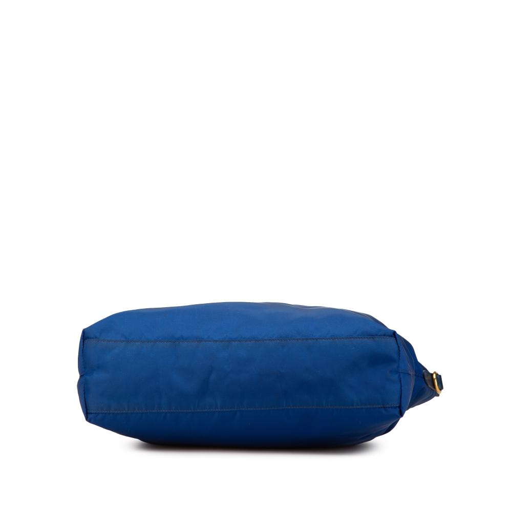Prada B Prada Blue Nylon Fabric Tessuto Satchel Italy