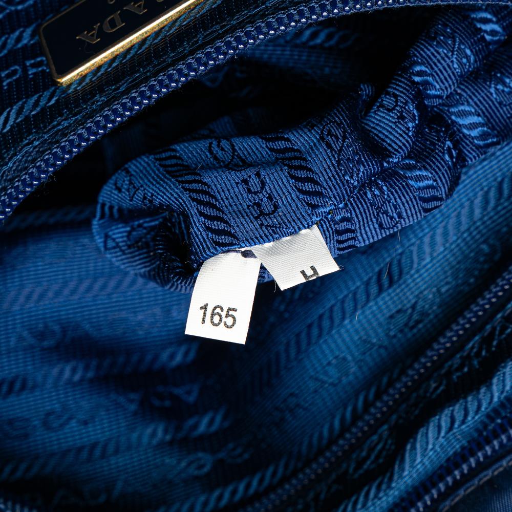 Prada B Prada Blue Nylon Fabric Tessuto Satchel Italy