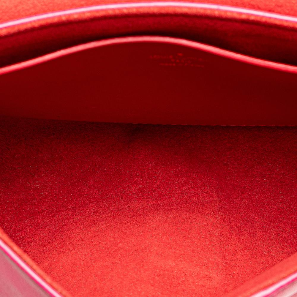 Louis Vuitton B Louis Vuitton Red with Purple Magenta Calf Leather Bicolor Love Note France