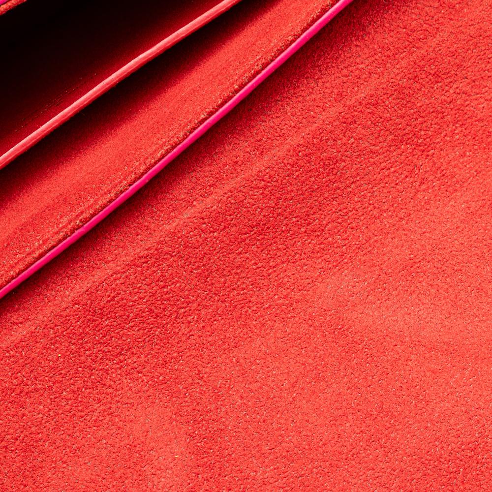 Louis Vuitton B Louis Vuitton Red with Purple Magenta Calf Leather Bicolor Love Note France