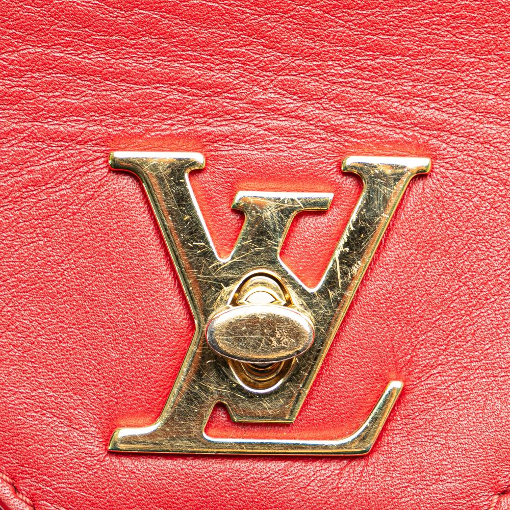 Louis Vuitton B Louis Vuitton Red with Purple Magenta Calf Leather Bicolor Love Note France