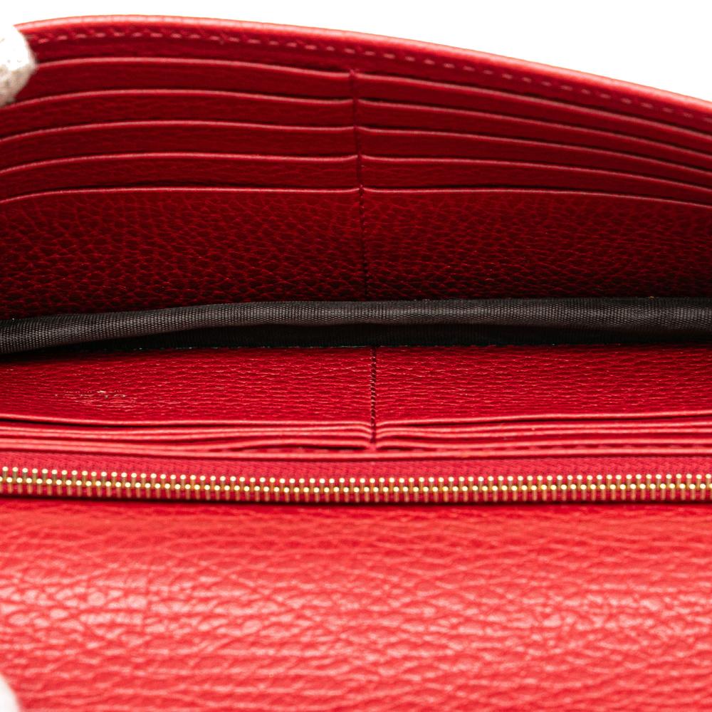 Gucci AB Gucci Red Calf Leather Interlocking G Dollar Wallet on Chain Italy
