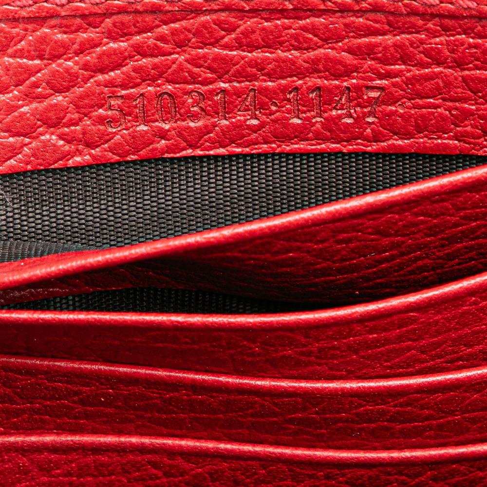 Gucci AB Gucci Red Calf Leather Interlocking G Dollar Wallet on Chain Italy
