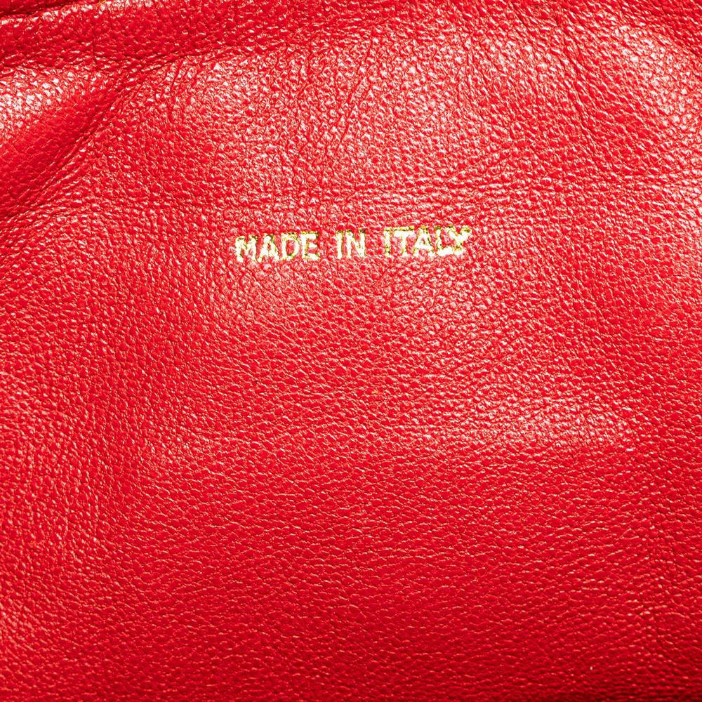 Chanel B Chanel Red Calf Leather CC Quilted Caviar Chain Camera Bag Italy