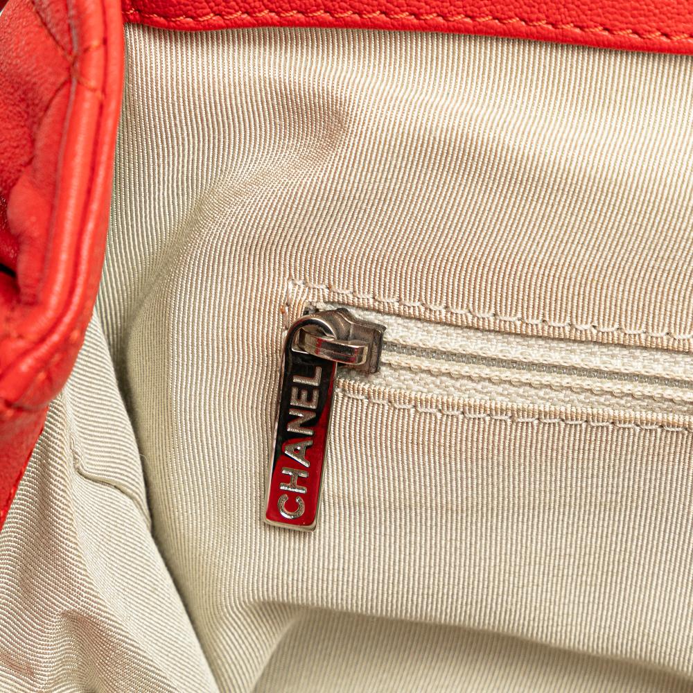 Chanel B Chanel Red Lambskin Leather Leather Large Quilted Lambskin Chain Around Flap Italy