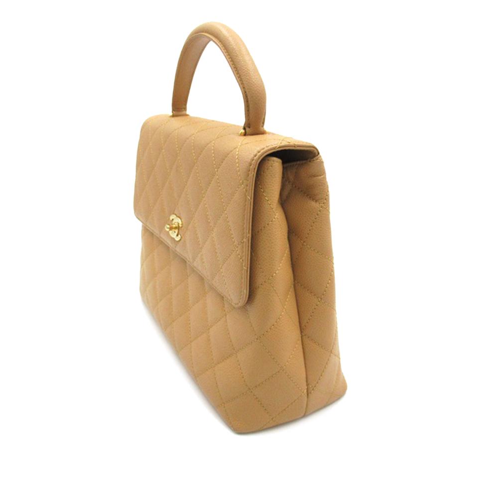 Chanel B Chanel Brown Light Brown Caviar Leather Leather Caviar Kelly Top Handle Bag Italy