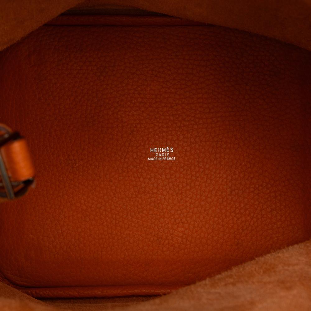 Hermès AB Hermès Orange Calf Leather Clemence Picotin Lock 22 France
