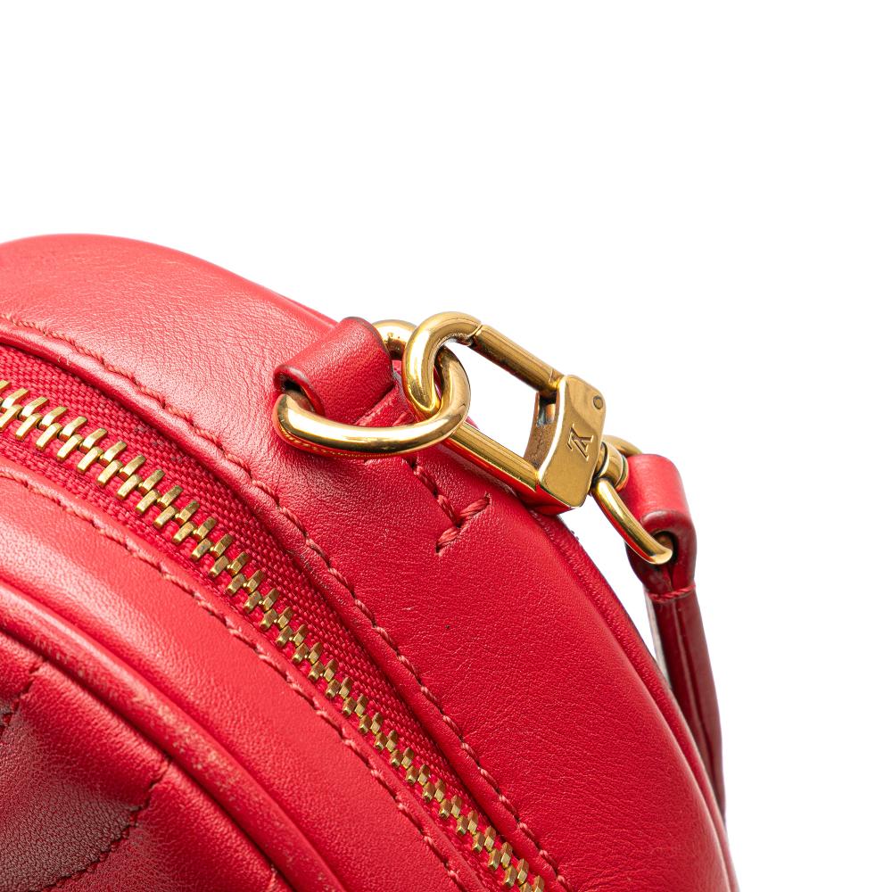 Louis Vuitton B Louis Vuitton Red Calf Leather skin Embellished New Wave Love Lock Crossbody Italy