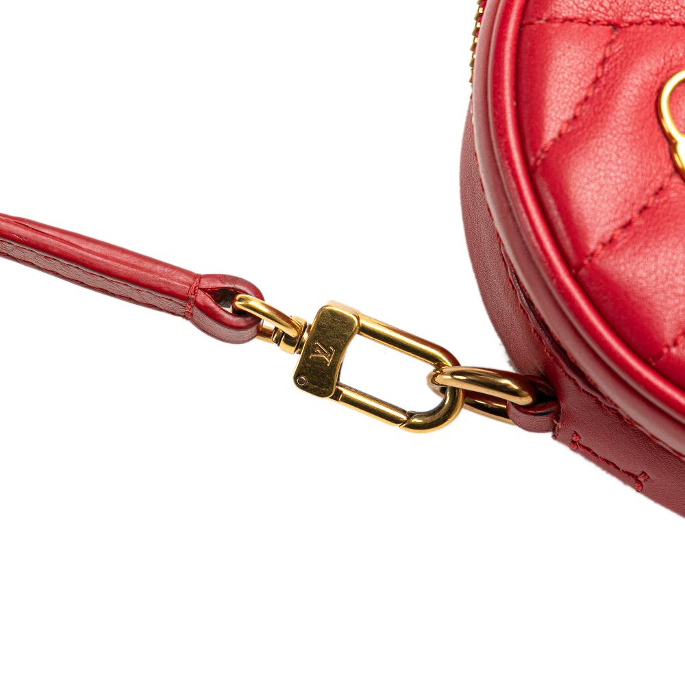 Louis Vuitton B Louis Vuitton Red Calf Leather skin Embellished New Wave Love Lock Crossbody Italy