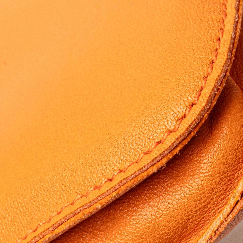 Hermès B Hermès Orange Lambskin Leather Leather Milo Clou de Selle Crossbody France