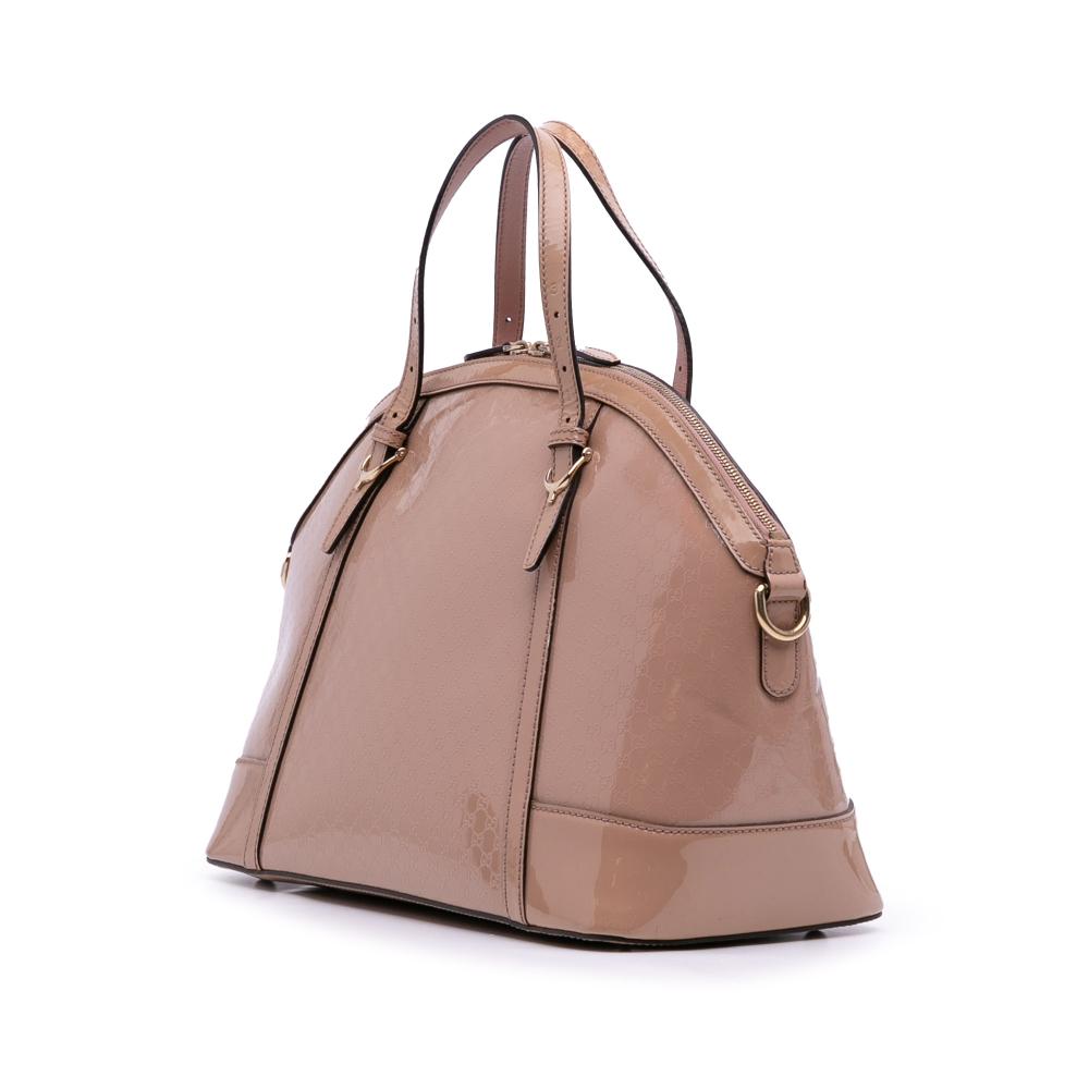 Gucci B Gucci Brown Beige Patent Leather Leather Large Microguccissima Patent Nice Dome Satchel Italy