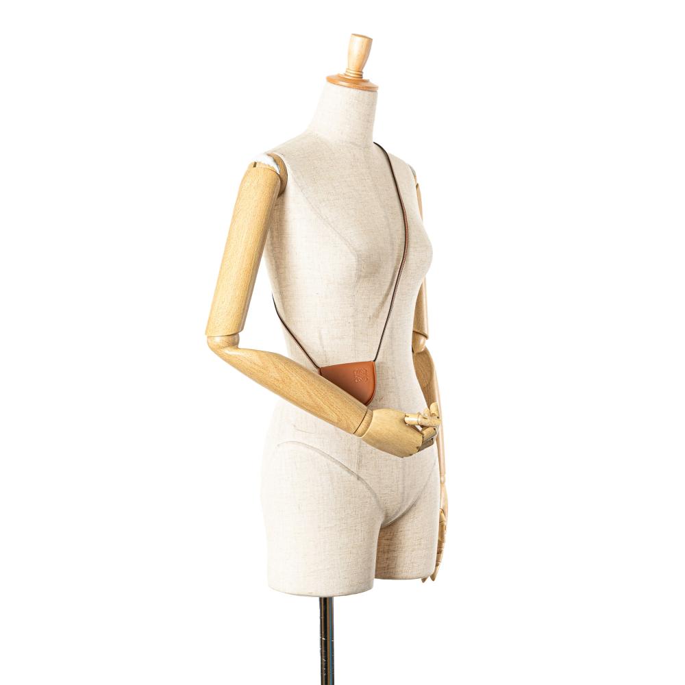 Loewe B LOEWE Brown Calf Leather Mini Soft skin Heel Pouch Spain