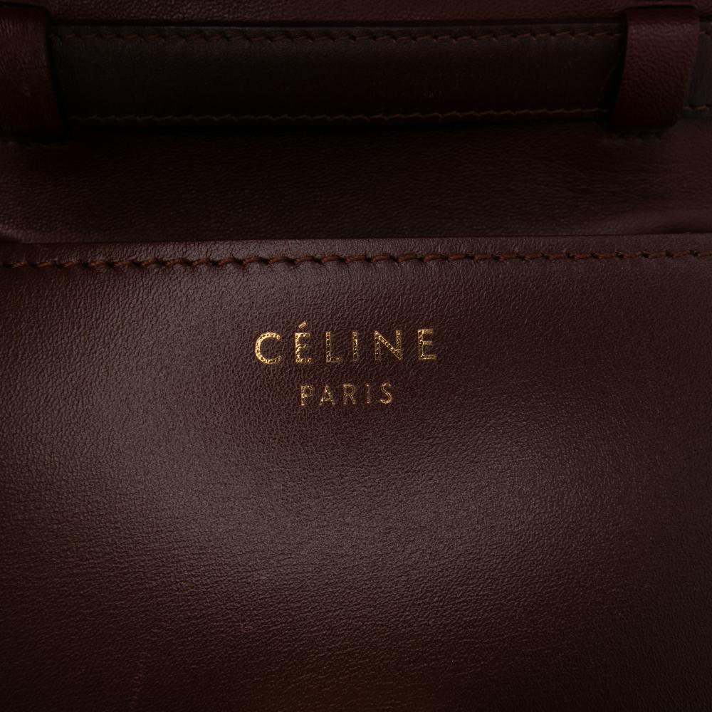 Celine B Celine Red Bordeaux Calf Leather Small skin Classic Box Italy