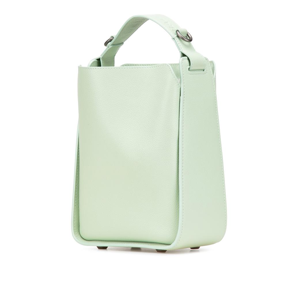 Balenciaga B Balenciaga Green Light Green Calf Leather Pebbled skin Tool 2.0 North South XS Tote Italy