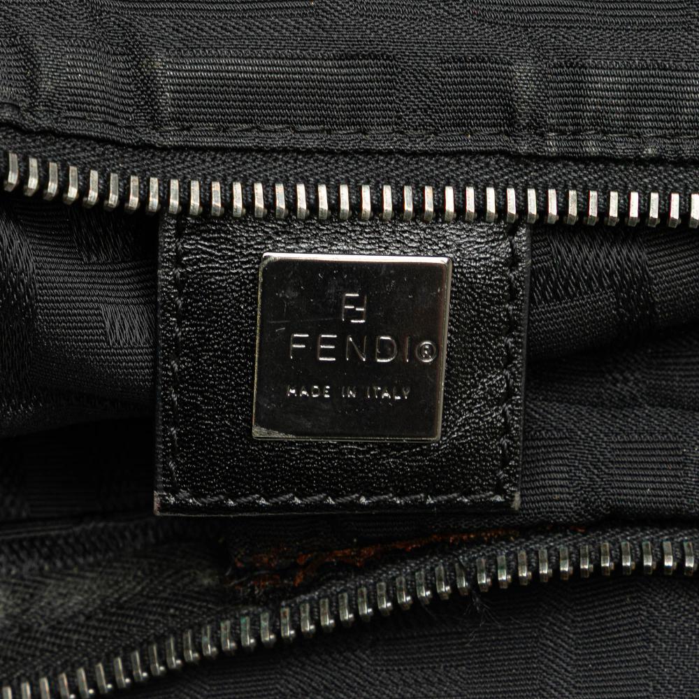 Fendi B Fendi Black Canvas Fabric Zucca Tote Italy