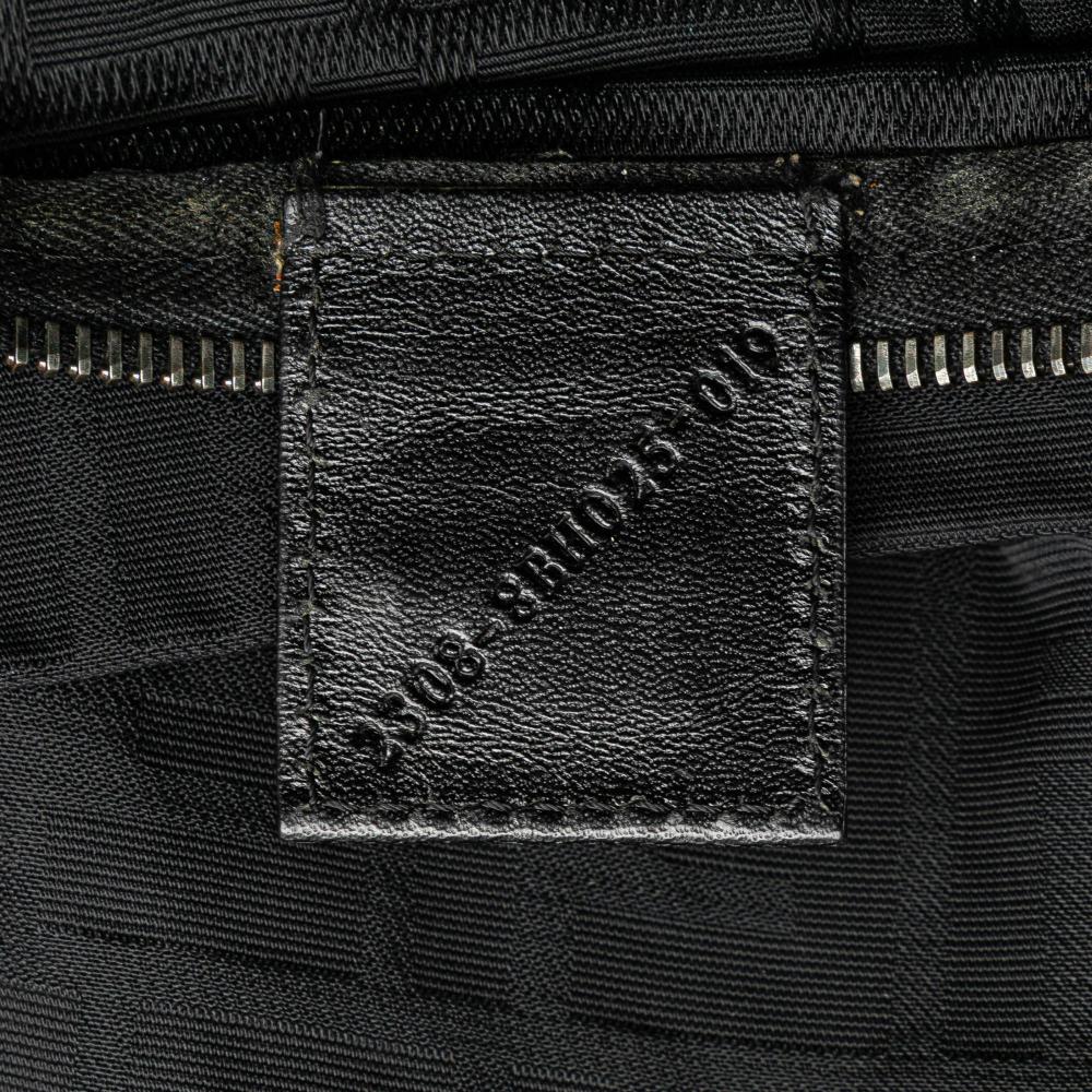 Fendi B Fendi Black Canvas Fabric Zucca Tote Italy