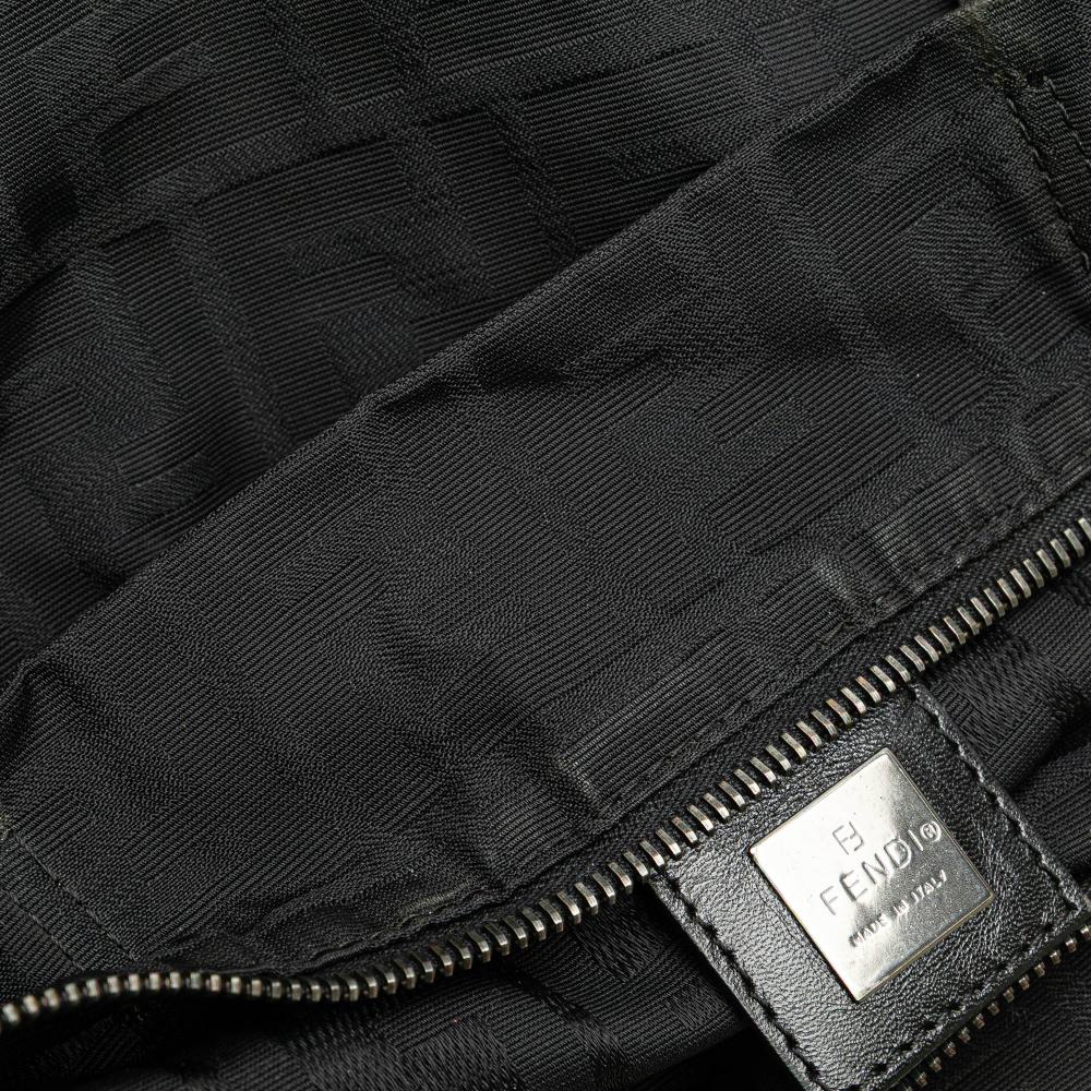 Fendi B Fendi Black Canvas Fabric Zucca Tote Italy