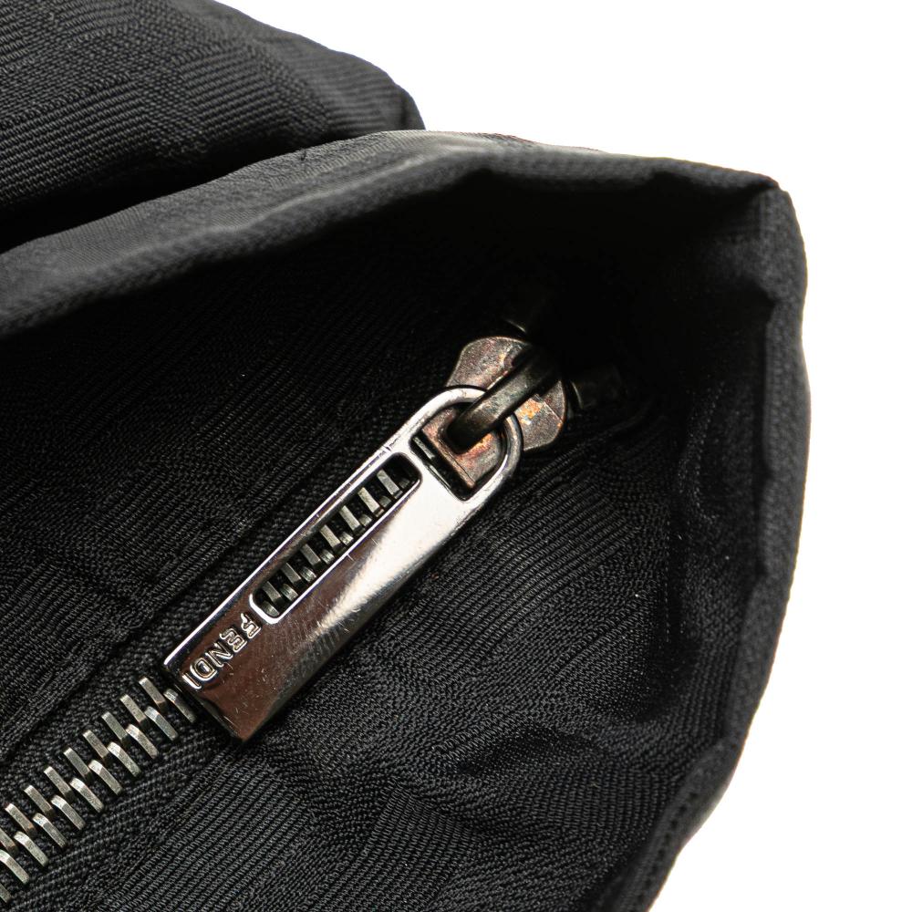 Fendi B Fendi Black Canvas Fabric Zucca Tote Italy