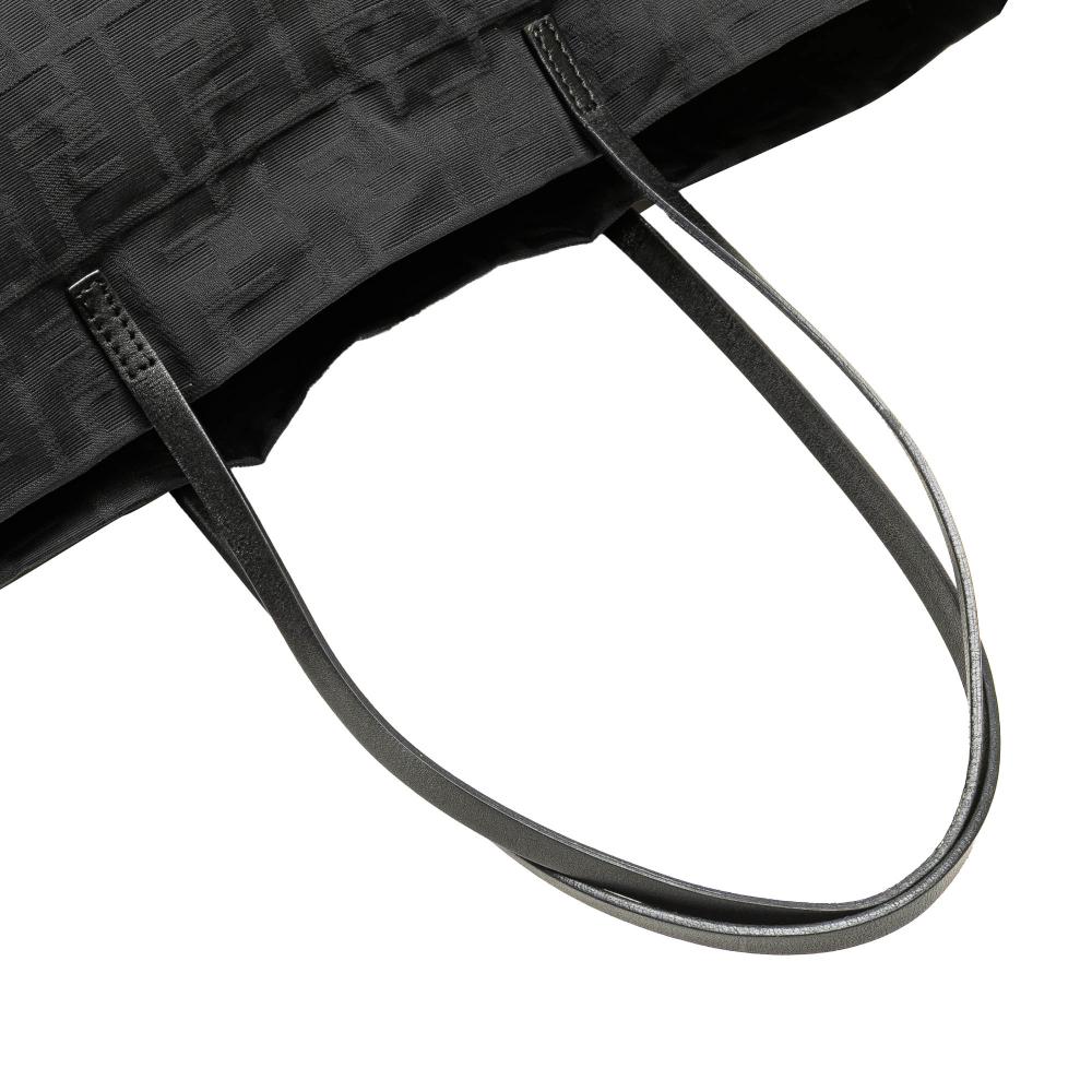 Fendi B Fendi Black Canvas Fabric Zucca Tote Italy