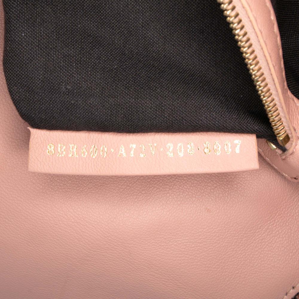 Fendi B Fendi Pink Calf Leather Zucca Embossed Baguette Satchel Italy