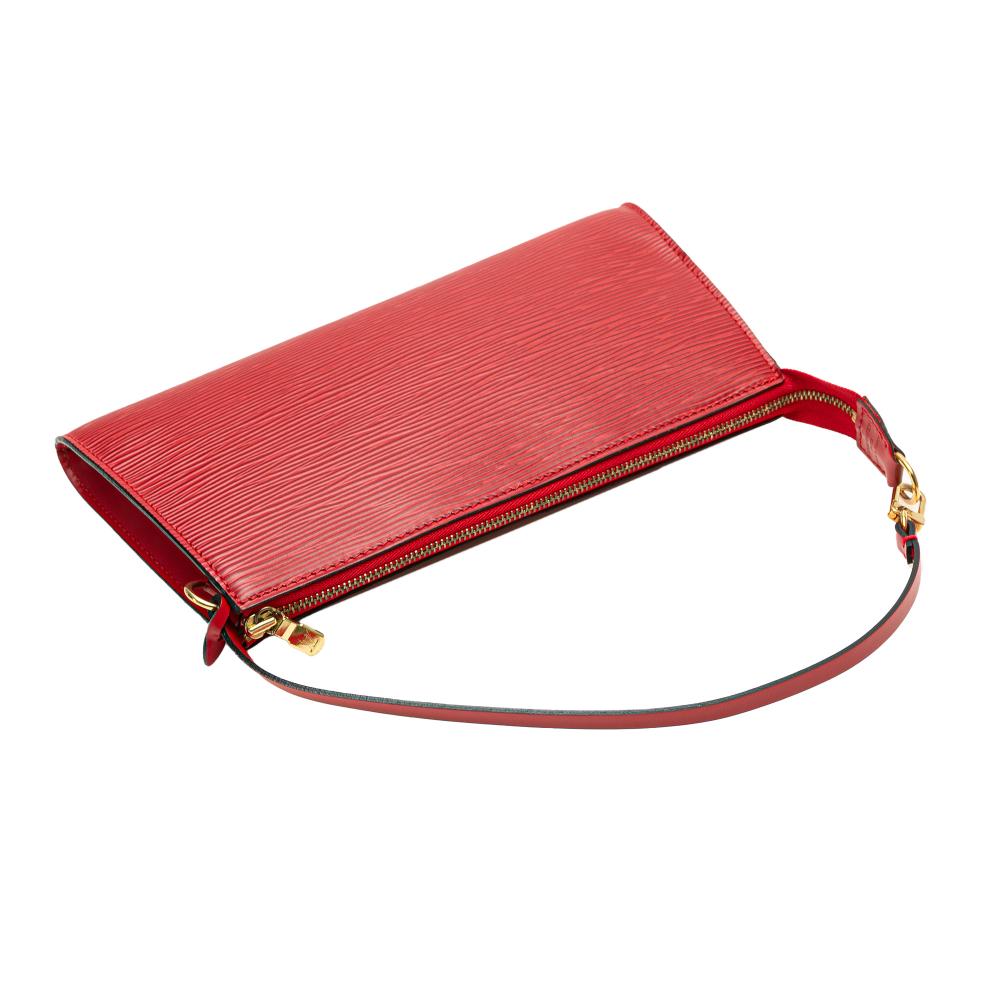 Louis Vuitton AB Louis Vuitton Red Epi Leather Leather Epi Pochette Accessoires France