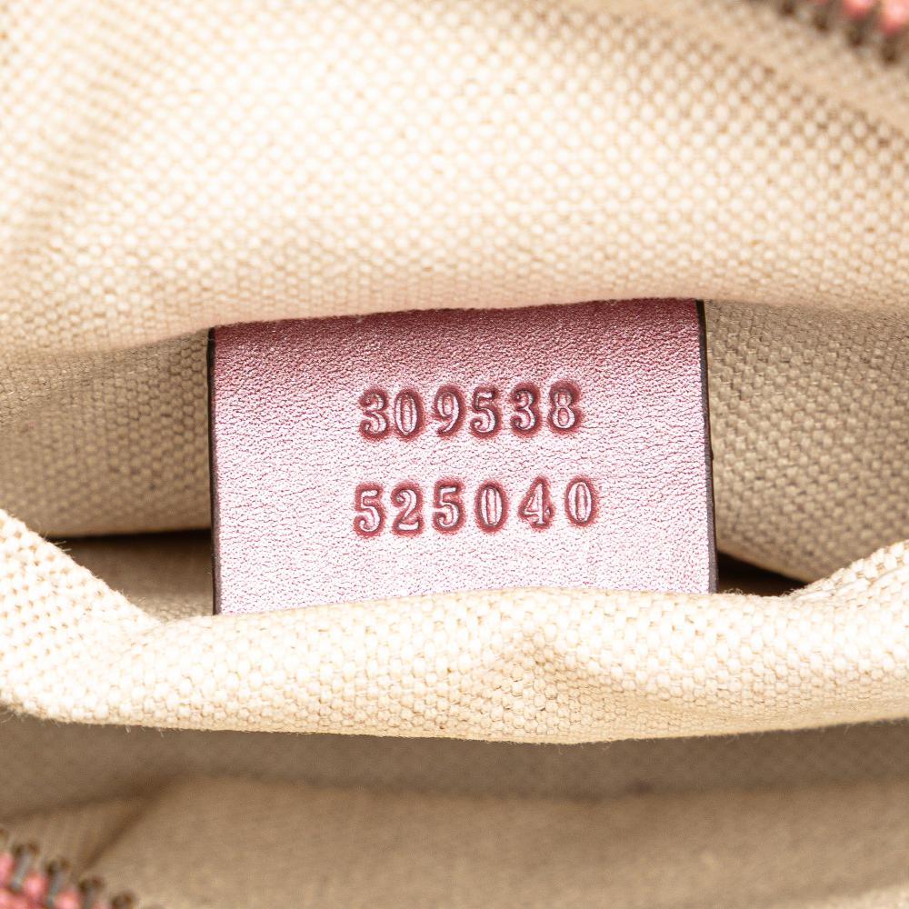 Gucci B Gucci Pink Calf Leather Metallic Microguccissima Sunshine Disco Camera Bag Italy